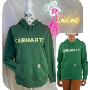 NEW Carhartt Women’s RELAXED FIT MIDWEIGHT LOGO GRAPHIC HOODIE • Size M